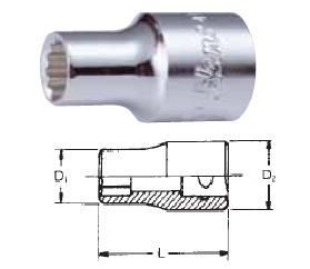 Головка торц. кор. 12-гр. 1/2" // Hans Головка торц. кор. 12-гр. 1/2" // Hans