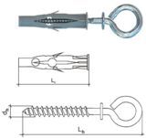 Дюбель универсальный с винтовым крюком HX