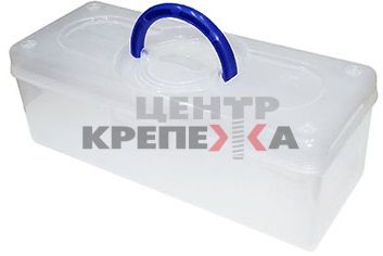 Ящик пластиковый BOX TB 3414 универсальный, прозрачный с синей ручкой//ЦК
