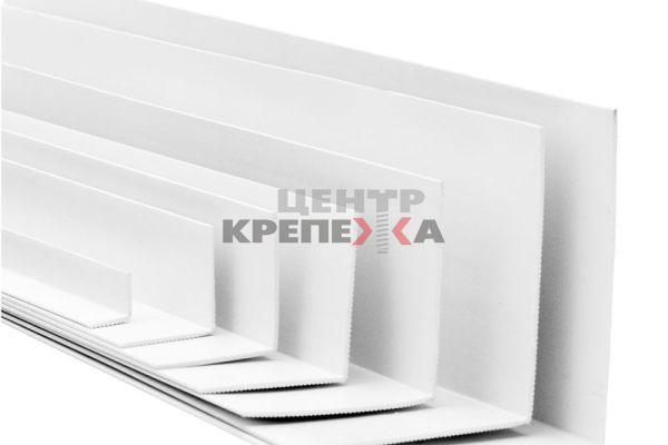 Угол из ПВХ под шпаклевку L - 3 белый 50шт.